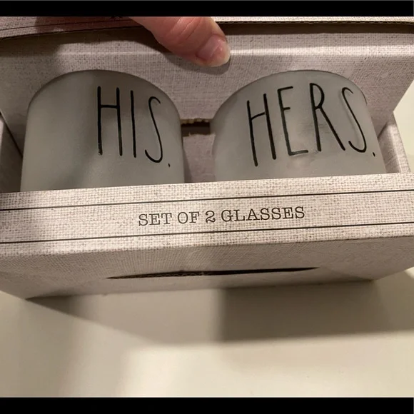 ⭐️HOST PICK⭐️ NWT His & Hers set of 2 Glasses - Picture 2 of 4